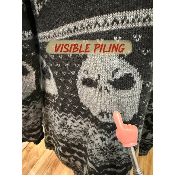 Torrid 3 (3X) Disney Nightmare Christmas Jack Fair Isle Open Cardigan Sweater - Picture 3 of 8